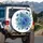 Blue Hibiscus Tropical Leaves Botanical - Home Decor Gift for Garden Lover Spare Tire Cover - 3