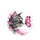 Fuchsia Pink Splatter Tabby Cat Butterfly - Cat Lover Gift Spare Tire Cover - 4