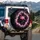 Pink Flamingo Glitter Bokeh Light Trails Black Background - Everyday Wildlife Lover Gift Spare Tire Cover - 3