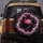 Pink Flamingo Glitter Bokeh Light Trails Black Background - Everyday Wildlife Lover Gift Spare Tire Cover - 5
