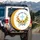 Light Blue Cross Golden Sunflowers Jesus - Faith Lover Gift for Her Spare Tire Cover - 3