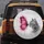 Gray Tabby Cat Pink Butterfly Hot Pink Splatters Organic Patterns - Wildlife Lover Gift Spare Tire Cover - 5