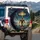 Golden Robot Retro Flying Saucer Alien Cityscape - Sci-Fi Fan Home Decor Gift Spare Tire Cover - 3
