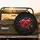 Floating Glossy Red Hearts Pink Outline Hearts White Bokeh Shimmer Black Background - Love Gift Spare Tire Cover - 2