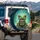 Green Tree Frog Golden-Orange Eyes Smiling - Nature Lover Outdoor Adventure Gift Spare Tire Cover - 3