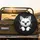 White Cat Face Wide Eyes Tiny Nose Whiskers Paws Matte Black - Cat Lover Gift for Pet Owners Spare Tire Cover - 2