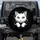 White Cat Face Wide Eyes Tiny Nose Whiskers Paws Matte Black - Cat Lover Gift for Pet Owners Spare Tire Cover - 1