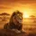 Majestic Resting Male Lion Golden Savanna Grasses African Sunset - Wildlife Lover Gift Spare Tire Cover - 6