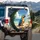 Blue and Gold Macaw Tropical Beach Coastal Landscape - Wildlife Lover Travel Gift Spare Tire Cover - 3