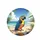 Blue and Gold Macaw Tropical Beach Coastal Landscape - Wildlife Lover Travel Gift Spare Tire Cover - 4