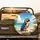 Blue and Gold Macaw Tropical Beach Coastal Landscape - Wildlife Lover Travel Gift Spare Tire Cover - 2