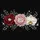 Elegant Red Pink Off White Diamond Flowers Silver Crystal Foliage Black - Luxury Accessory Gift Spare Tire Cover - 6