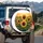 Dense Glowing Sunflowers Lush Foliage Strong Stems Sunset Field - Farmhouse Home Decor Gift Spare Tire Cover - 3