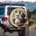 Poodles Vintage Car Mansion - Luxury Lifestyle Gift for Poodle Lover Spare Tire Cover - 3