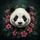 Panda Face Fuchsia Tropical Flowers - Wildlife Lover Gift Spare Tire Cover - 6