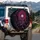 Ornate Dreamcatcher Magenta Roses Pink Feathers Black Filigree - Boho Lifestyle Gift Spare Tire Cover - 3