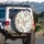 Overlapping White Geese Flock with Orange Beaks - Farmhouse Decor Gift for Bird Watchers Spare Tire Cover - 3