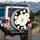 White Daisy Black Field Floral - Home Decor Gift for Flower Lover Spare Tire Cover - 3