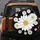White Daisy Black Field Floral - Home Decor Gift for Flower Lover Spare Tire Cover - 5
