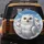 Snowy Owl Family Blue Sky Clouds - Wildlife Lover Gift for Owl Lovers Spare Tire Cover - 5