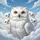 Snowy Owl Family Blue Sky Clouds - Wildlife Lover Gift for Owl Lovers Spare Tire Cover - 6