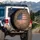 Distressed American Flag Leopard Print - Rugged Off-Road Vehicle Decor Spare Tire Cover - 3