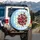 Red Ladybugs White Daisies Blue Gingham Checkered - Home Decor Gift for Garden Lover Spare Tire Cover - 3