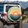 Setting Sun Pine Tree Mountain Landscape - Road Trip Essentials Spare Tire Cover - 3