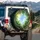 Green Leaves Twisting Branches Blue Sky Fluffy Clouds Sun Glow - Outdoor Nature Gift Spare Tire Cover - 3