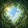 Green Leaves Twisting Branches Blue Sky Fluffy Clouds Sun Glow - Outdoor Nature Gift Spare Tire Cover - 6