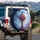 Rose Bouquet Golden Lamppost Lightning Sky - Fantasy Home Decor Spare Tire Cover - 3