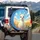 Fluffy White Llama Wildflower Meadow Blue Sky - Llama Lover Home Decor Gift Spare Tire Cover - 3