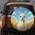 Fluffy White Llama Wildflower Meadow Blue Sky - Llama Lover Home Decor Gift Spare Tire Cover - 5