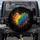 Rainbow Heart Gold Splatter Black - Statement Decor Gift Spare Tire Cover - 1