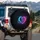 Intertwined Heart Paw Print Glowing Trails - Pet Lover Gift for Dog Mom and Cat Dad Spare Tire Cover - 3