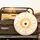 Golden Sun Swirling Core Watercolor Floral Clusters Vertical Bands - Home Decor Gift Spare Tire Cover - 2