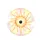 Golden Sun Swirling Core Watercolor Floral Clusters Vertical Bands - Home Decor Gift Spare Tire Cover - 4
