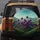 Purple Spherical Flowers Green Meadow Blue Sky - Garden Theme Vehicle Decor Spare Tire Cover - 5