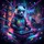 Panda DJ Tiger Neon Rave Club Scene Laser Lights Confetti - Party Music Lover Gift Spare Tire Cover - 6