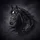 Powerful Black Horse White Blaze Leather Bridle Sweeping Mane - Horse Lover Gift Spare Tire Cover - 6