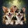 Sable Tri-color Corgi Dogs Pink Tongues Paws Sunlit Bokeh - Travel Essentials Dog Lover Gift Spare Tire Cover - 6