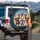Six Boxer Dogs Group Portrait with Golden Hour Sky and Clouds - Dog Lover Gift Spare Tire Cover - 3
