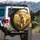 Joyful Golden Retriever Puppy Running Green Field - Dog Lover Auto Accessory Gift Spare Tire Cover - 3