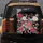 Vibrant Layered Japanese Floral Blossoms Black Background - Home Decor Gift Spare Tire Cover - 5