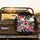 Vibrant Layered Japanese Floral Blossoms Black Background - Home Decor Gift Spare Tire Cover - 2