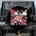 Vibrant Layered Japanese Floral Blossoms Black Background - Home Decor Gift Spare Tire Cover - 1