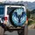 Majestic Stained Glass Bat Gothic Window Clouds - Wildlife Lover Home Decor Gift Spare Tire Cover - 3
