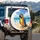 Blue Yellow Macaw Plumage Tropical Ocean Sandy Beach - Wildlife Lover Travel Gift Spare Tire Cover - 3