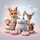 Five Friendly Animals Pastel Flowers Stars - Wildlife Lover Gift Spare Tire Cover - 6