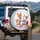 Five Friendly Animals Pastel Flowers Stars - Wildlife Lover Gift Spare Tire Cover - 3